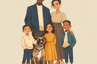 draw family portrait illustration