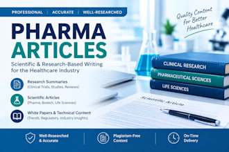 write clinical trial summaries pharma articles and scientific white paper