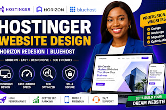 hostinger website design, hostinger horizon redesign bluehost, hostinger website