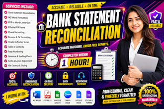 reconcile bank statement PDF to editable format