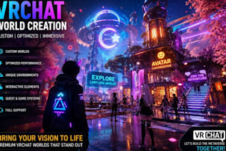 create interactive custom vrchat world 3d environment metaverse vrc world vrchat