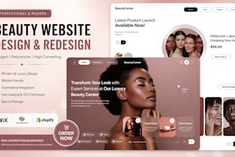 design wix beauty website spa website and salon website with booking