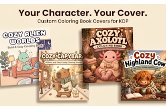 design a cozy bold coloring book cover for amazon kdp