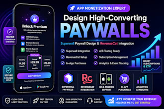 design high converting paywall and integrate paywall with revenuecat superwall