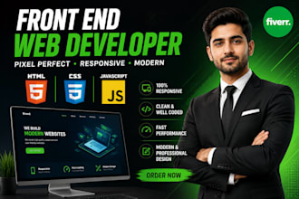 design and code your website front end using html css and java script