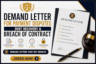 draft a demand letter for payment disputes debt recovery breach of contract