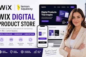 build wix digital product store, lemon squeezy, membership website, wix studio