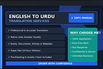 do professional english to urdu translation and content writing