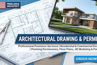 do architectural drawing, structural calculation, and permit drawings with stamp