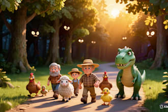 create a kids cartoon series with songs, scenes, scripts