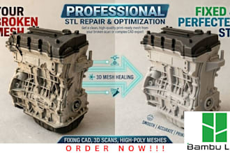 do stl repair, mesh repair, and fix your 3d model for 3d printing