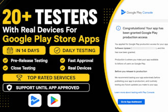 provide 20 real testers for google play console closed testing