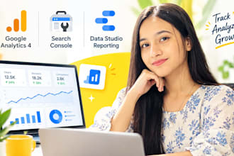 set up google analytics 4, search console, and data studio reporting