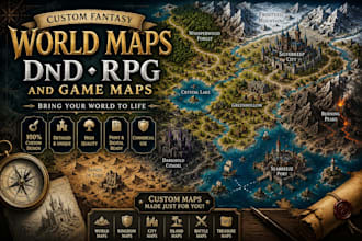 design custom fantasy word map, dnd rpg and game map