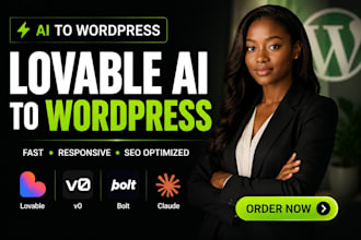 convert claude ai lovable, v0 bolt design to interactive wordpress website