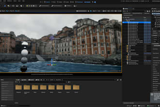 create 3d unreal engine environment, game level design vr world 3d environment