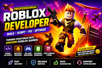 build roblox full game creation, roblox scripter, roblox game developer fix bug