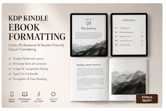 do KDP kindle ebook formatting and amazon ebook layout design