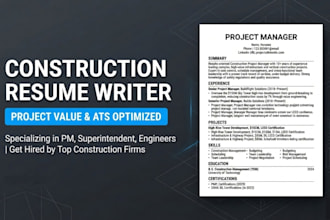 write ats construction resume for project manager and engineering roles