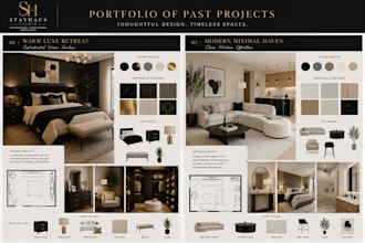 design a luxury airbnb or residential interior space
