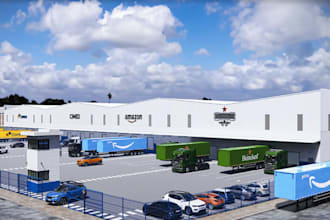 design warehouse workshop 3d office layout factory gas plant industrial building