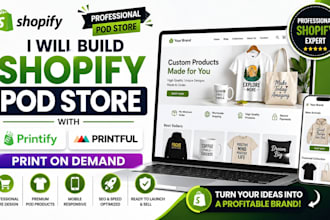 build shopify pod store with printify, printful and print on demand