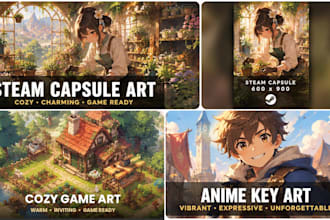 create high converting steam capsule art and steam game banner