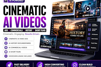 create cinematic ai video ads commerical ai history video ai documentary creator