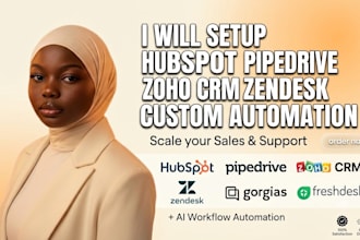 setup hubspot pipedrive zendesk zoho CRM support ai automation setup