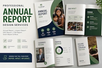 design nonprofit annual report esg report csr report and grant report in canva