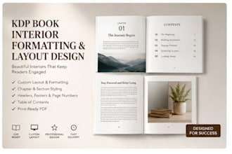 do KDP book interior formatting and layout design for print and ebook