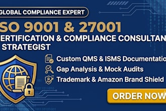 provide iso 9001 27001 compliance, documentation, and certification