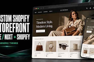 develop a custom shopify storefront using vue and nuxt