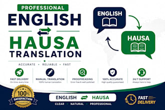 translate english to hausa and hausa to english professionally