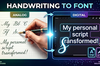 design custom handwritten font script typeface signature calligraphy ttf