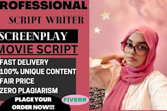 write movie script, screenplay, screenwriting from scratch