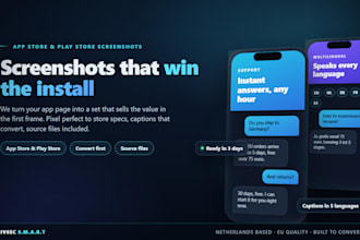 design high converting app store and play store listing screenshots