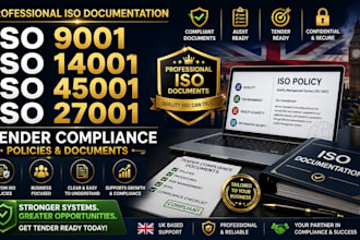 create iso 9001 14001 45001 27001 policies and tender compliance documents