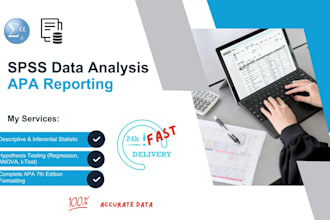 do spss data analysis, hypothesis testing, and apa report for research