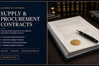 draft an ironclad framework supply agreement as a licensed US attorney