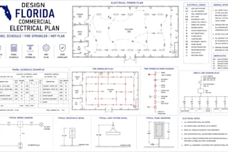 design florida commercial electrical plan panel schedule fire sprinkler mep plan