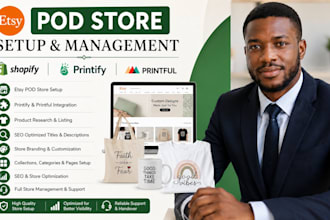 setup etsy pod store printify printful shopify print on demand shopify pod store