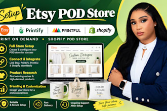setup etsy pod store printify printful shopify print on demand shopify pod store