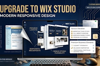 convert wix website to wix studio with modern responsive redesign