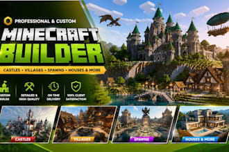 professionally build survival or creative minecraft builds