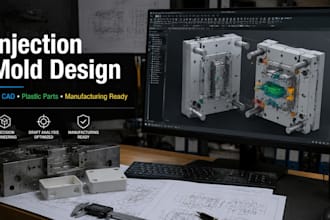 design injection molds, plastic parts and 3d cad models for manufacturing