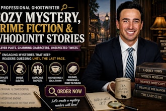 ghostwrite cozy mystery crime fiction novel ebook writer whodunit story author