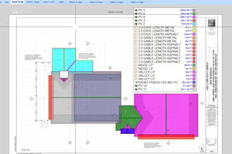 do precise roof takeoff, materials estimation from blueprints, construction docs