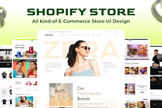 design shopify store, ecommerce website and online store UI in figma