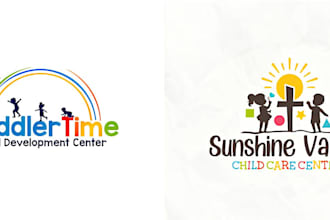 design childcare daycare school baby store children toy shop kids logo
